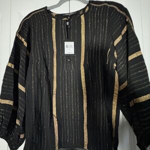 Nanette Lepore Shimmer Stripe Blouse